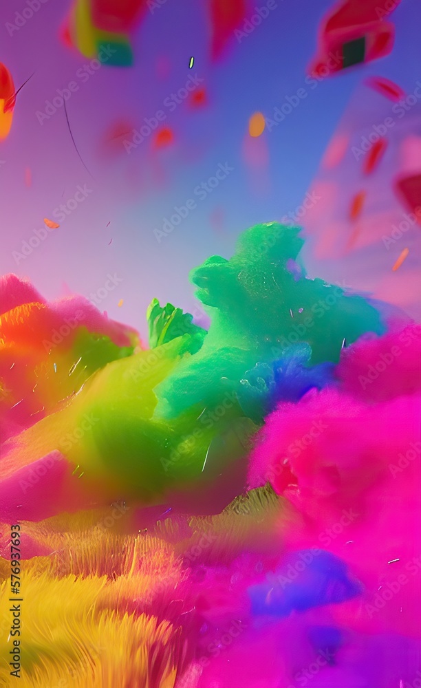 Colorful smoke, color splash background. Ai generated art.