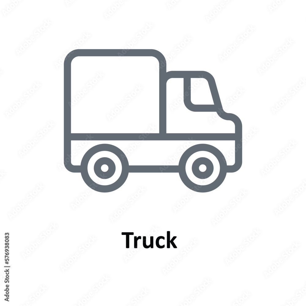 Truck  Vector    outline Icons. Simple stock illustration stock