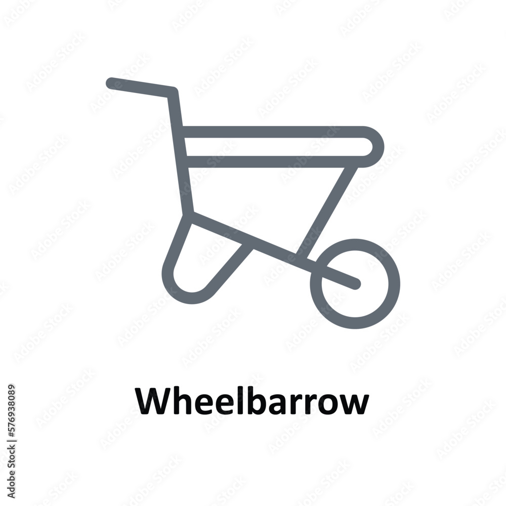 Wheelbarrow Vector outline Icons. Simple stock illustration stock Wheelbarrow Vector outline Icons. Simple stock illustration stock