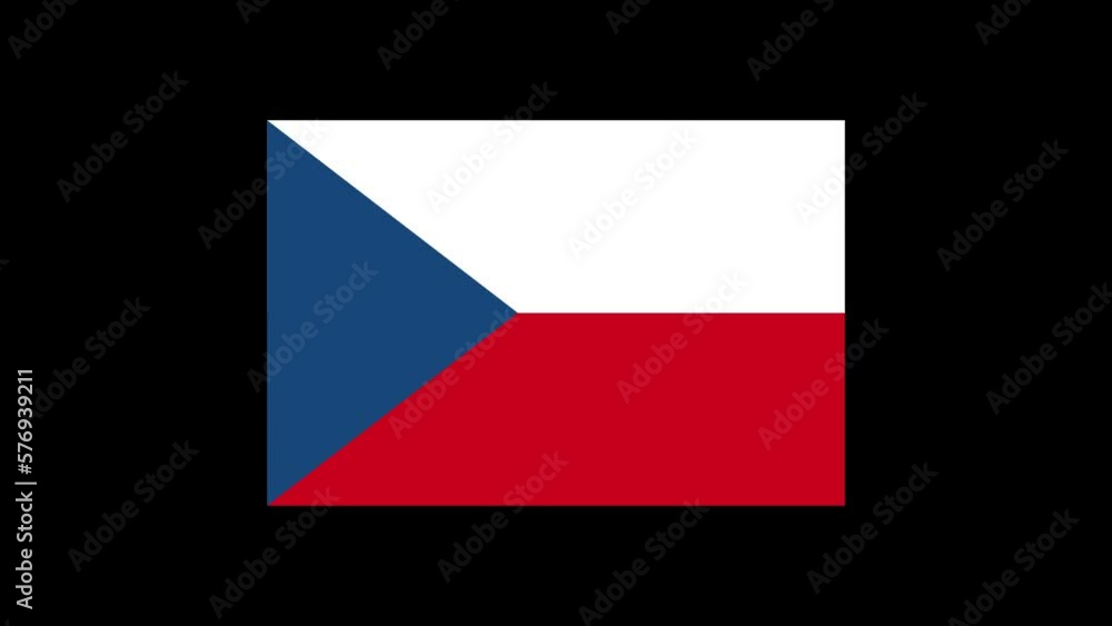 Czech flag animation green screen chroma key background 4K motion ...