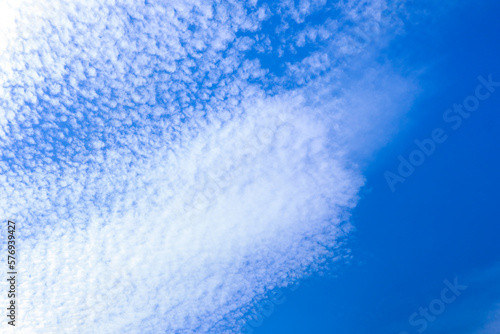 Fluffy cloud with blue sky in morning,Altocumulus cloud.