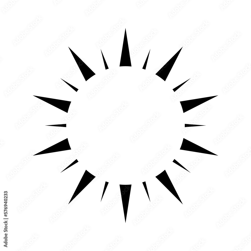 Boho celestial sun icon logo. Simple modern abstract design for templates, prints, web, social media posts
