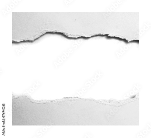ripped paper on white background and have copy space for design in your work.