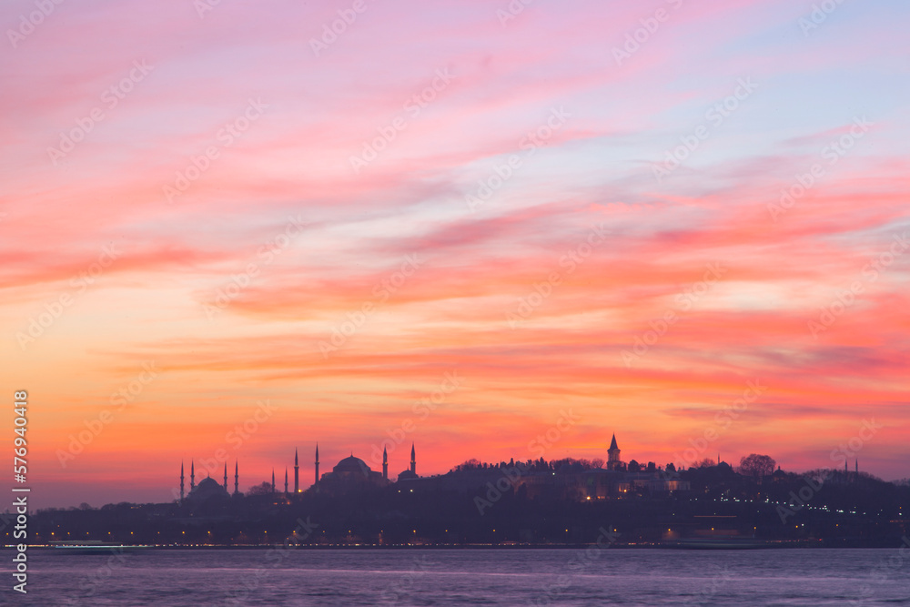 Blue Mosque and Hagia Sophia Mosque Photo, Eminonu Fatih, Istanbul Turkiye
