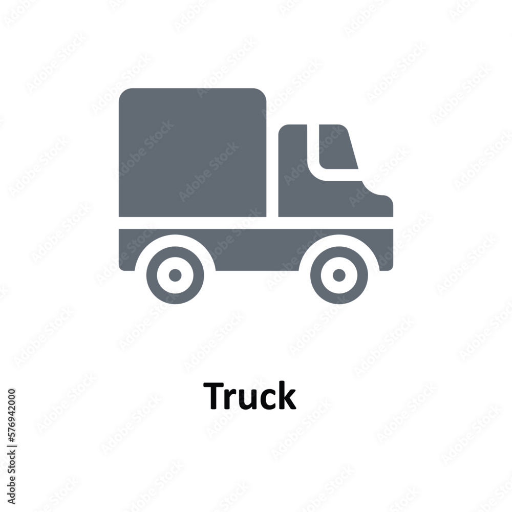 Truck  Vector     Solid Icons. Simple stock illustration stock