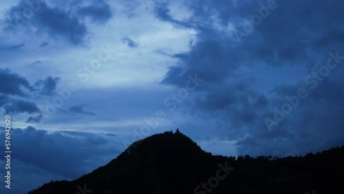 time clouds over the mountains