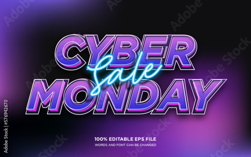 Cyber Monday Sale editable text style effect	
