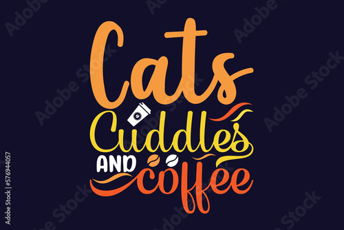 Cats cuddles and  coffee