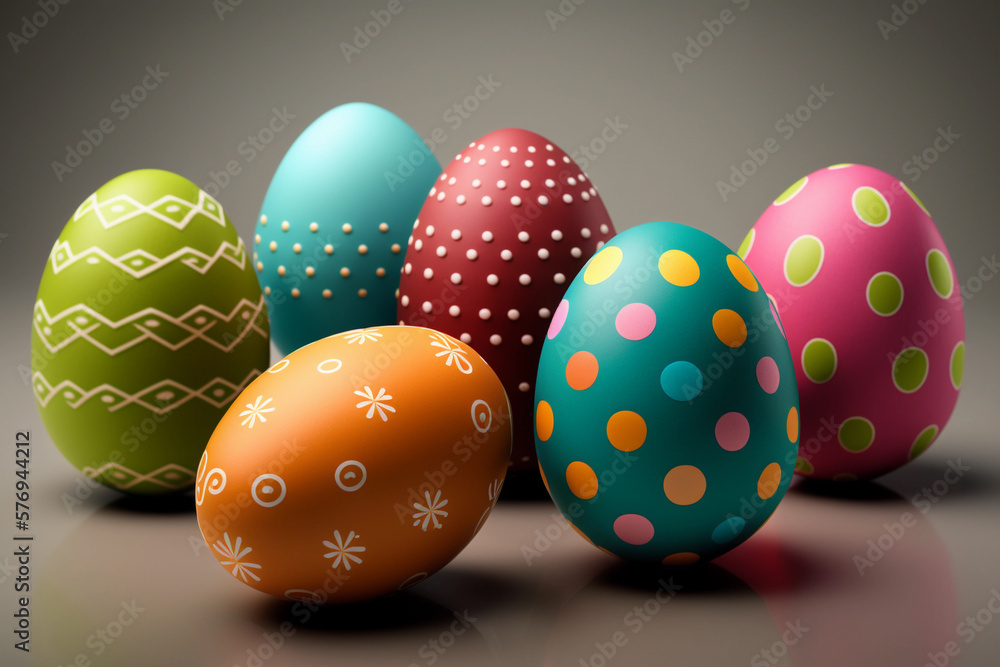 Colorful Easter eggs background, AI generated Colorful Easter eggs background, AI generated