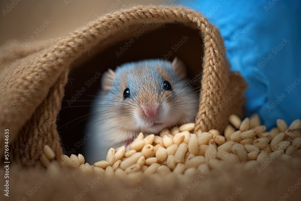 The mouse vole inspects the grain sack up close in the warehouse. Generative AI The mouse vole inspects the grain sack up close in the warehouse. Generative AI