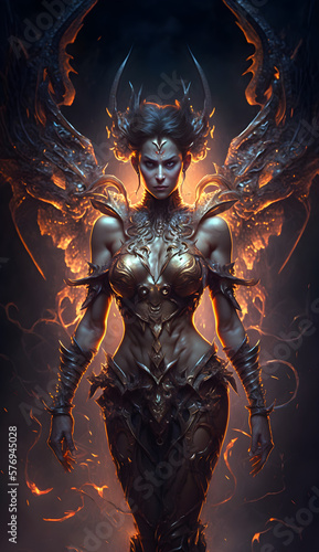 Female barbarian with magic aura