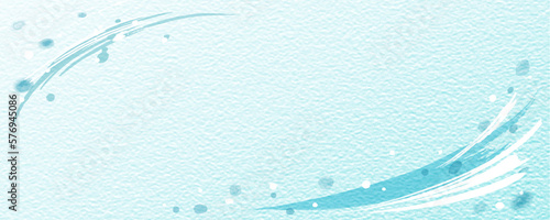 ガラス風テクスチャに筆のブラシストローク、水しぶきのバナー、ヘッダーデザイン
