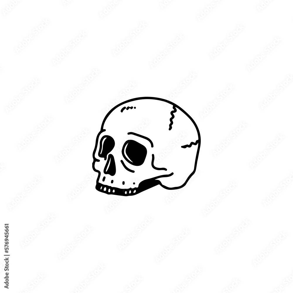 vector doodle skull illustration concept vector doodle skull illustration concept