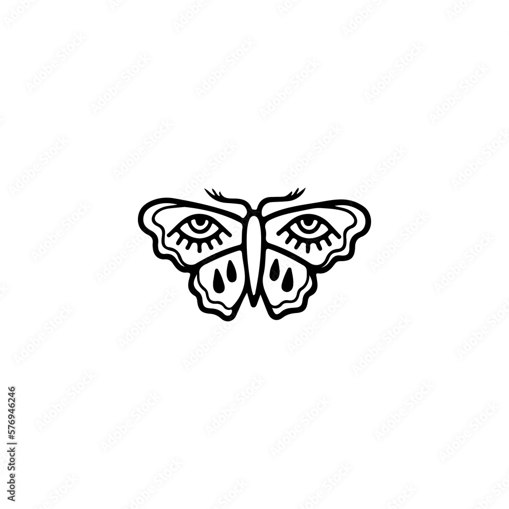 vector illustration of a butterfly with eyes