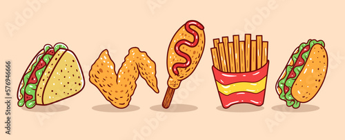 Fast food vector collection