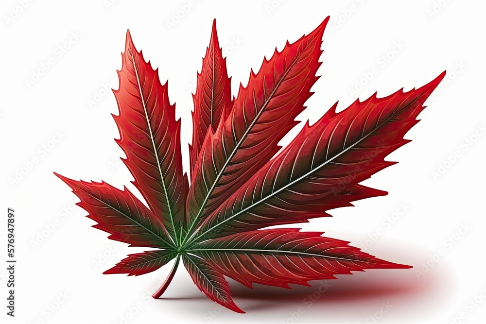 Cannabis, or marijuana, leaf, isolated on white. Generative AI Cannabis, or marijuana, leaf, isolated on white. Generative AI