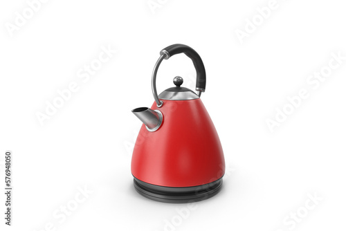 red teapot isolated on white