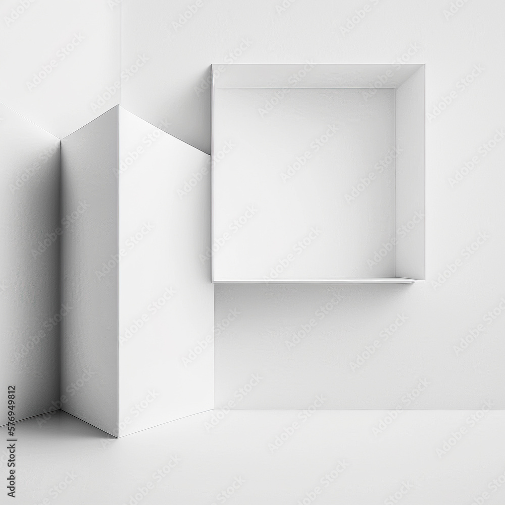 Arrière plan géométrique 3d blanc - Générative IA Arrière plan géométrique 3d blanc - Générative IA