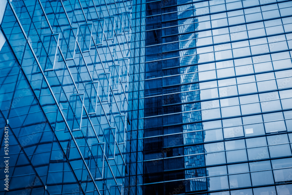 Obraz premium Close-Up of Modern Office Buildings in city of China.