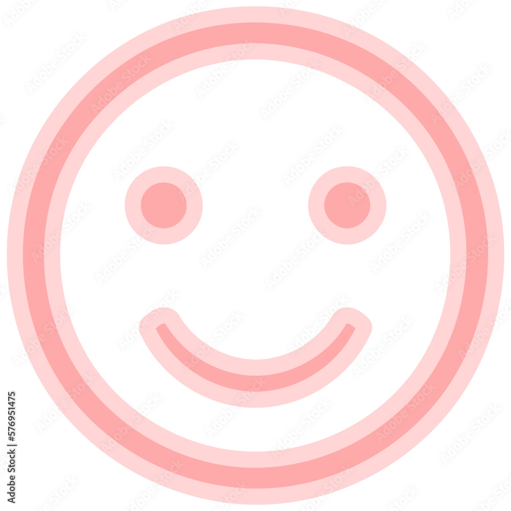 Pink Color Happy Smile Icon
