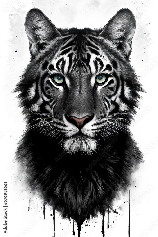 Artistic Style portrait of a Tiger with Generative AI