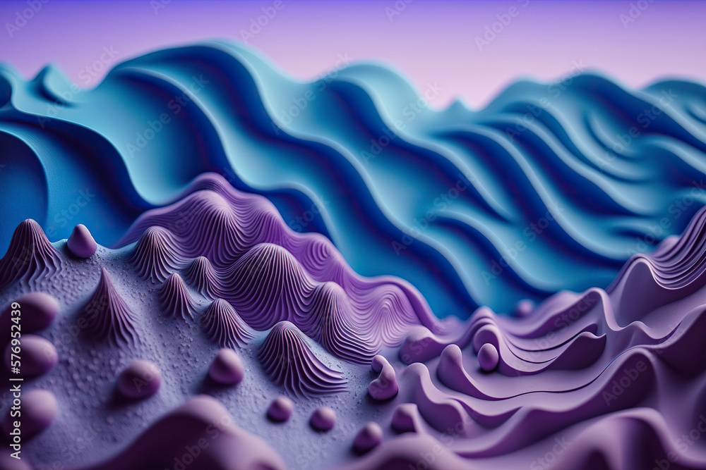 Obraz premium 3d waves abstract background. Generative AI.