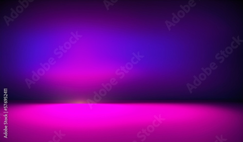 generated with generative ai, abstract panoramic neon background. Bright purple violet pink lines glowing in ultraviolet light