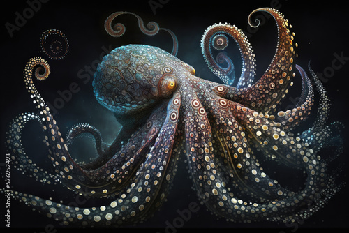 Octopus in the dark water © OSProjects