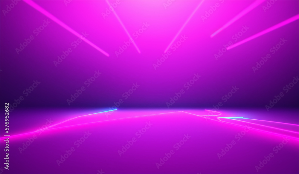 generated with generative ai, abstract panoramic neon background. Bright purple violet pink lines glowing in ultraviolet light generated with generative ai, abstract panoramic neon background. Bright purple violet pink lines glowing in ultraviolet light
