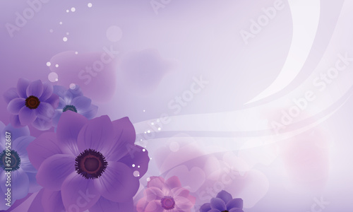 abstract purple elegant flowers valentines pattern art vector greeting card interior wallpaper background