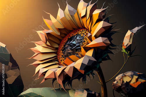 sunflower cubism illustration