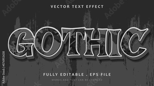 3d Black Grunge Word Gothic Editable Text Effect Design Template