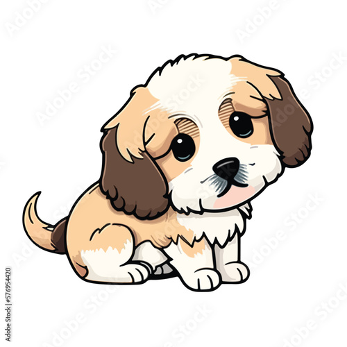 cute puppy cartoon style