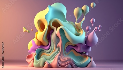 The soft and subtle pastel tones are in this fluid background. Generative AI