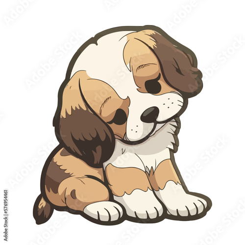 cute puppy cartoon style