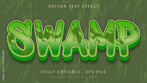 3d Grunge Swamp Editable Text Effect Design Template