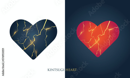 The Kintsugi of the Heart. Isolated Vector Illustration.