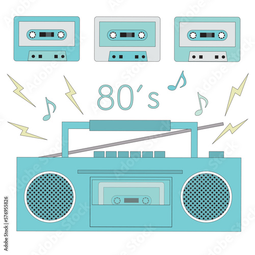 ラジカセのイラスト02