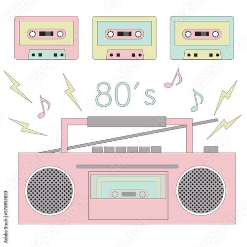 ラジカセのイラスト01