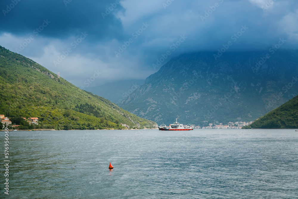Passenger ferry in Montenegro Kotor bay
