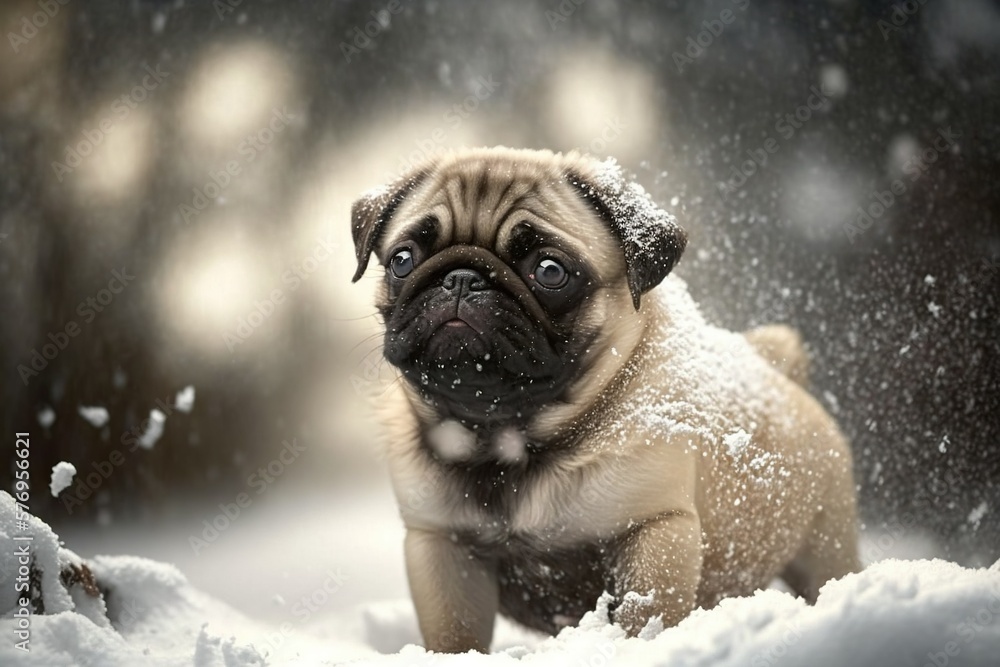 dog in snow