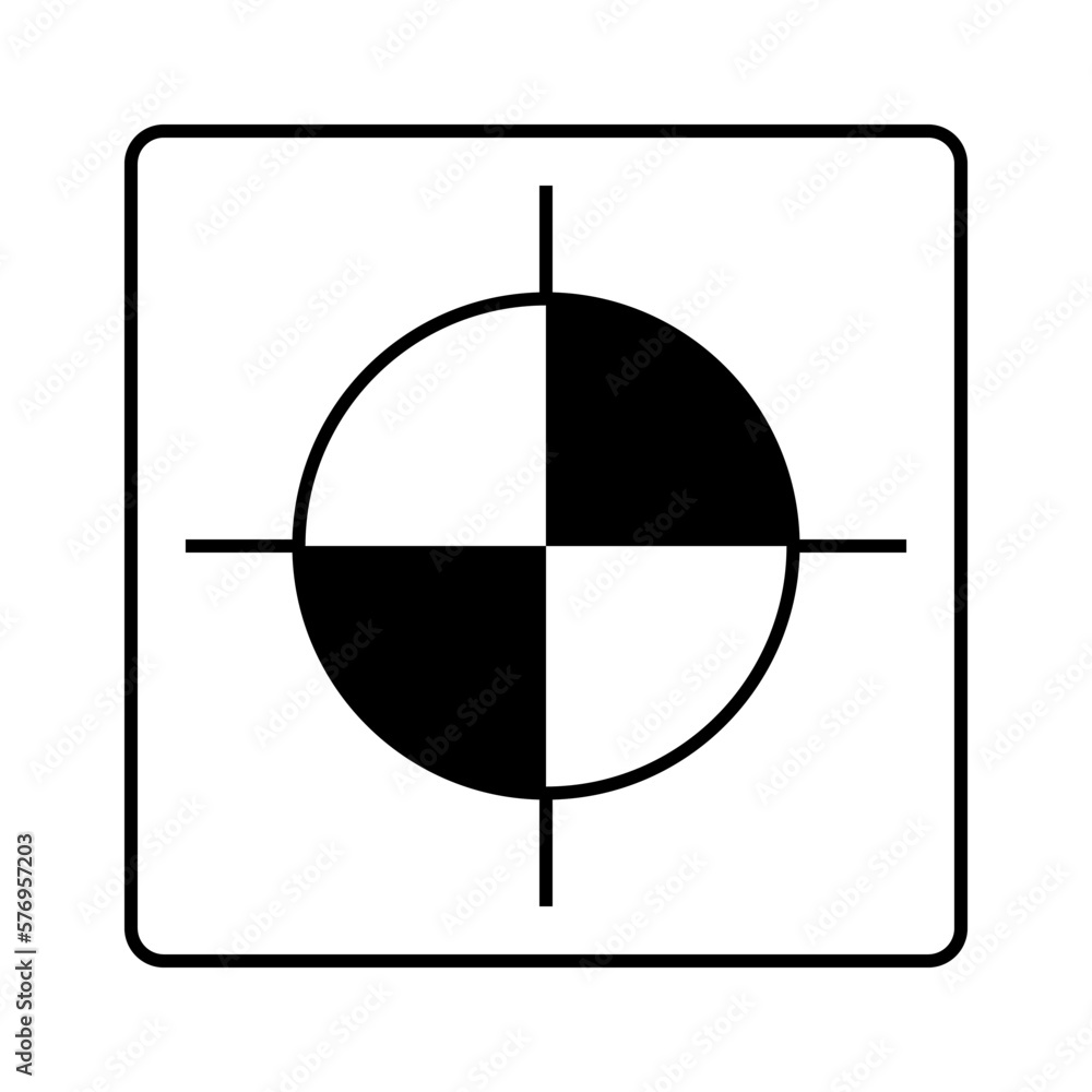 Center of Gtavity symbol, Center of mass and center mark for international cargo packaging Center of Gtavity symbol, Center of mass and center mark for international cargo packaging