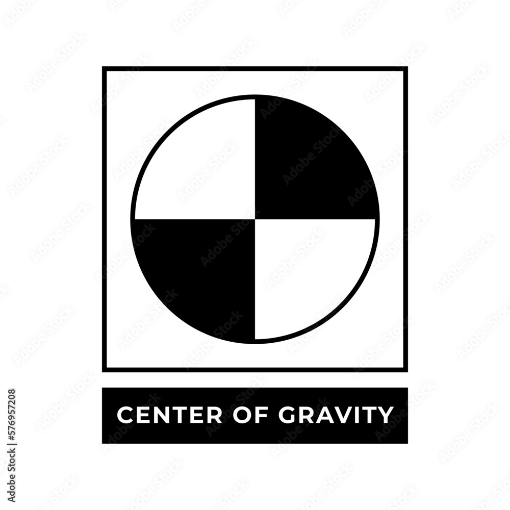 Center of Gtavity symbol, Center of mass and center mark for