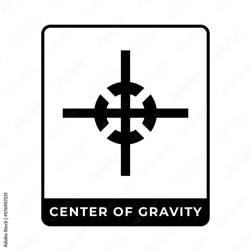Center of Gtavity symbol, Center of mass and center mark for international cargo packaging Center of Gtavity symbol, Center of mass and center mark for international cargo packaging