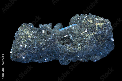Obraz na plátně Anglesite is a secondary lead mineral that always forms through the alteration of lead sulfides, primarily Galena