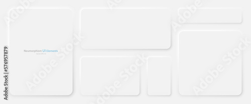 A set of banners in the neumorphism style on a white background. User interface elements. Vector EPS 10. photo