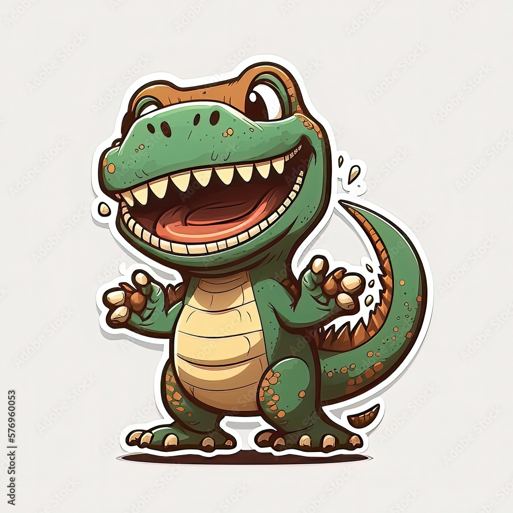 get your triassic groove on with a cartoon dinosaur sticker generative ai get your triassic groove on with a cartoon dinosaur sticker generative ai