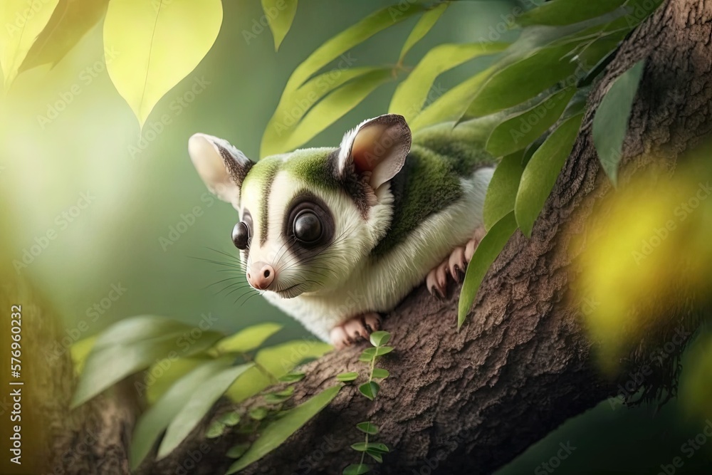 In a lush garden, sugar gliders can be observed hopping from tree to tree. Generative AI In a lush garden, sugar gliders can be observed hopping from tree to tree. Generative AI