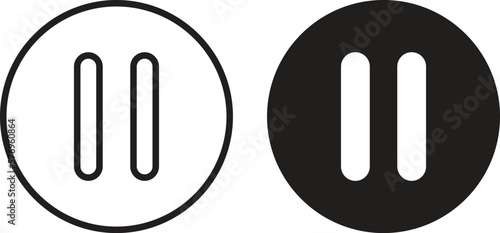 video paused icon simple trendy flat style line and solid Isolated vector illustration on white background. For apps, logo, websites, symbol , UI, UX, graphic and web design. EPS 10.