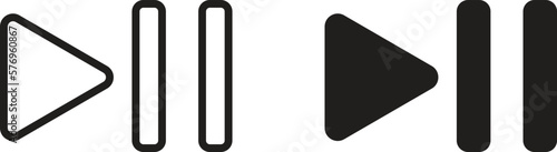 video paused icon simple trendy flat style line and solid Isolated vector illustration on white background. For apps, logo, websites, symbol , UI, UX, graphic and web design. EPS 10.